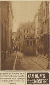870823 Afbeelding van de Zeister tram in de Servetstraat te Utrecht. De tram rijdt een alternatieve route omdat de ...